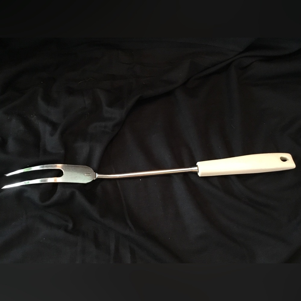 Vintage Stainless Steel Carving Meat Fork, Ecko USA, Cream Handle